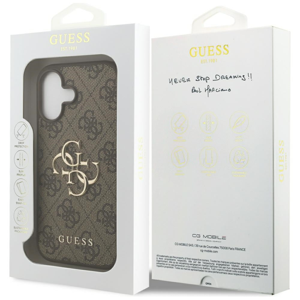 Case for Apple iPhone 17, Guess, 4G Big Logo, Brown