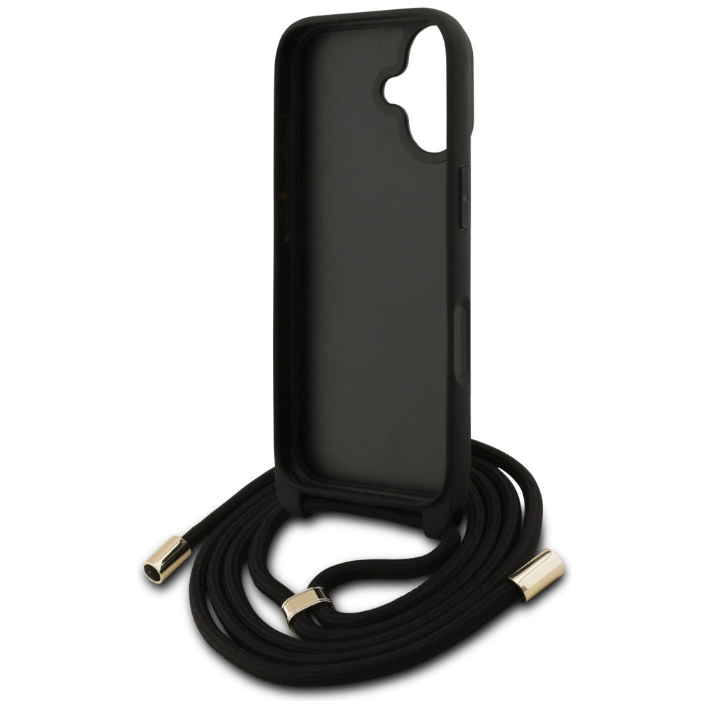Pouzdro pro Apple iPhone 17, Guess, 4G CBDY Big Logo with Cord Strap, Hnědá