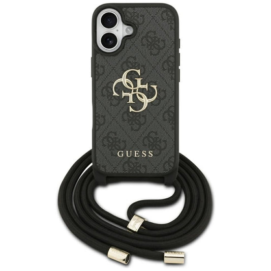 Pouzdro pro Apple iPhone 17, Guess, 4G CBDY Big Logo with Cord Strap, Černá