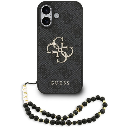 Pouzdro pro Apple iPhone 17, Guess, 4G Classic Logo with Strap, Černá