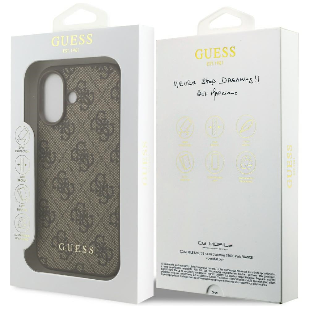 Case for Apple iPhone 17, Guess, 4G Classic, Brown