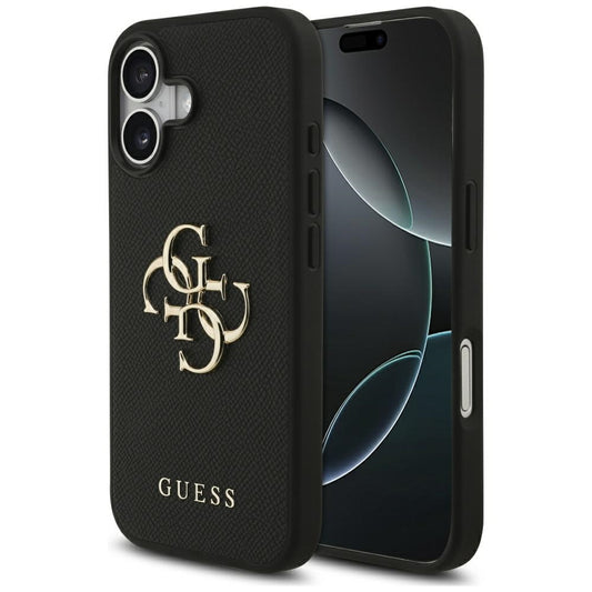 Pouzdro pro Apple iPhone 17, Guess, 4G Grained Big and Classic Logo, Černá