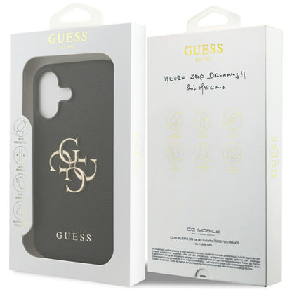 Pouzdro pro Apple iPhone 17, Guess, 4G Grained Big and Classic Logo, Černá