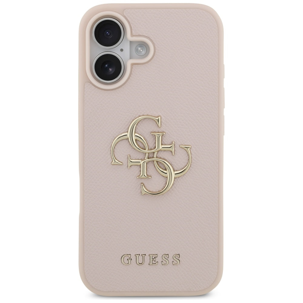 Pouzdro pro Apple iPhone 17, Guess, 4G Grained Big and Classic Logo, Růžové