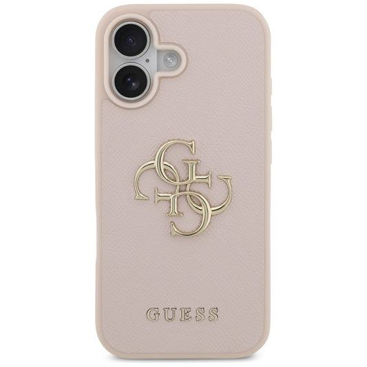 Pouzdro pro Apple iPhone 17, Guess, 4G Grained Big and Classic Logo, Růžové