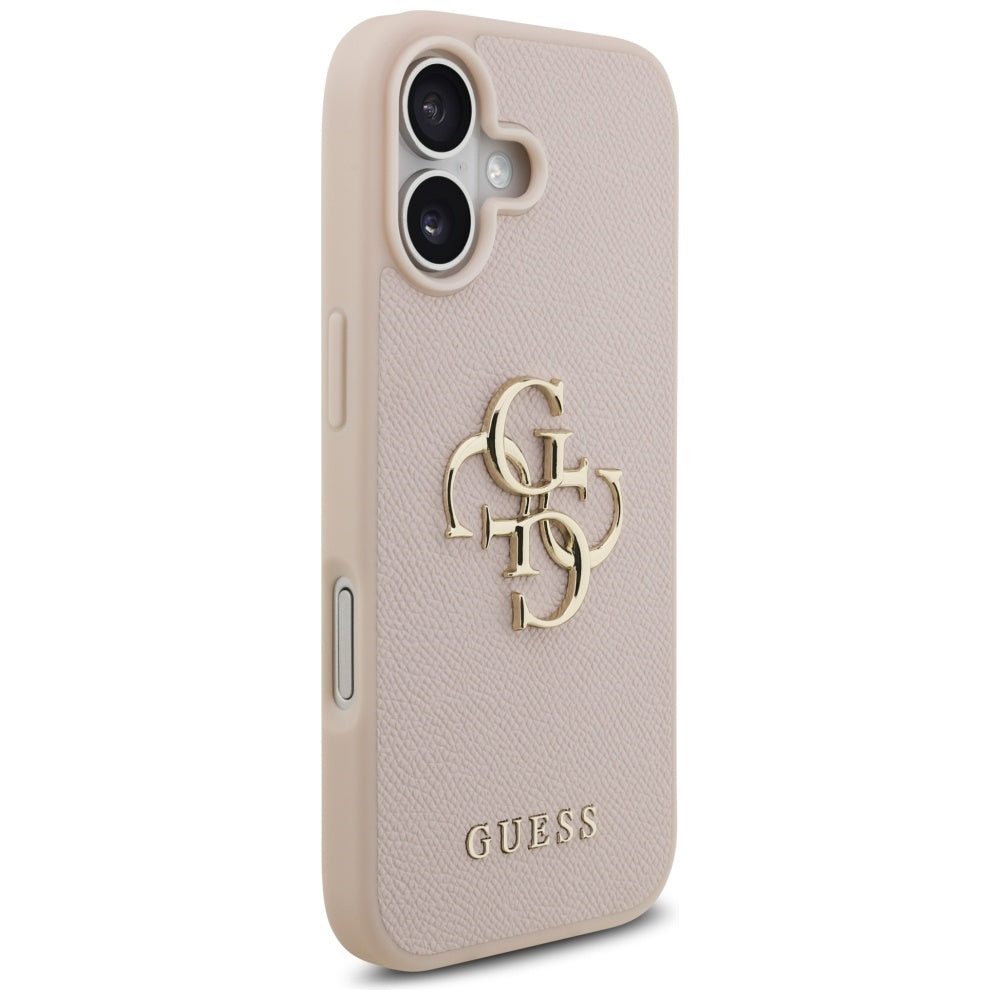 Pouzdro pro Apple iPhone 17, Guess, 4G Grained Big and Classic Logo, Růžové