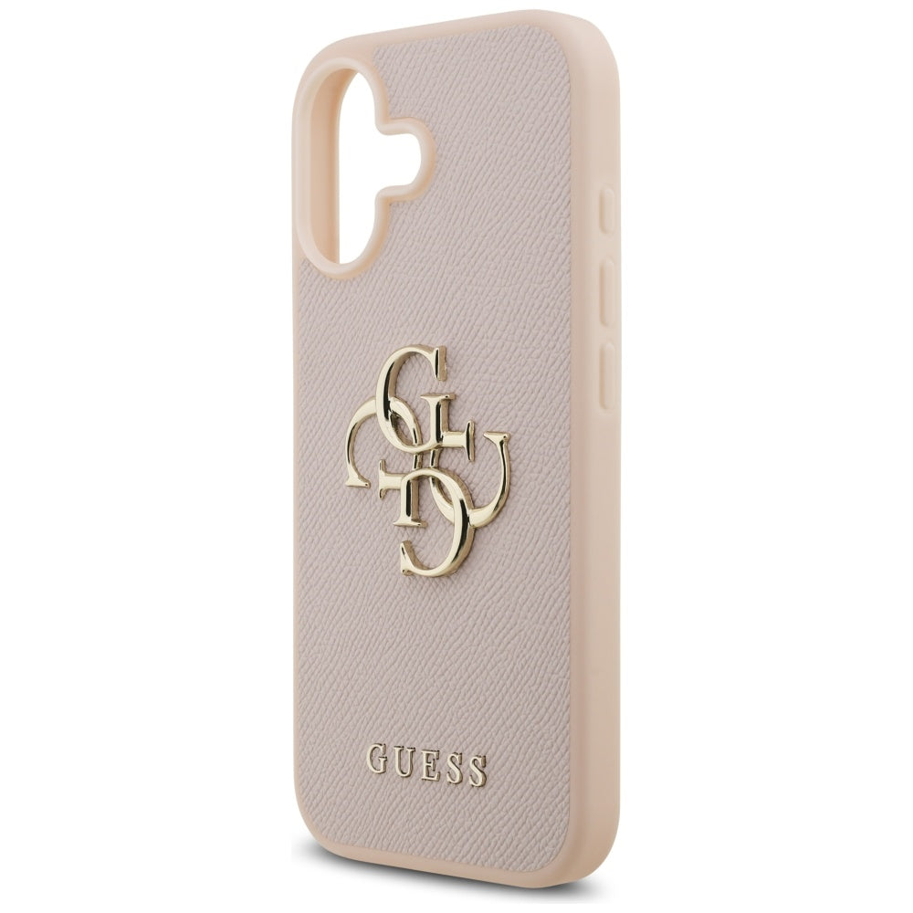 Pouzdro pro Apple iPhone 17, Guess, 4G Grained Big and Classic Logo, Růžové