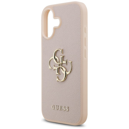 Pouzdro pro Apple iPhone 17, Guess, 4G Grained Big and Classic Logo, Růžové