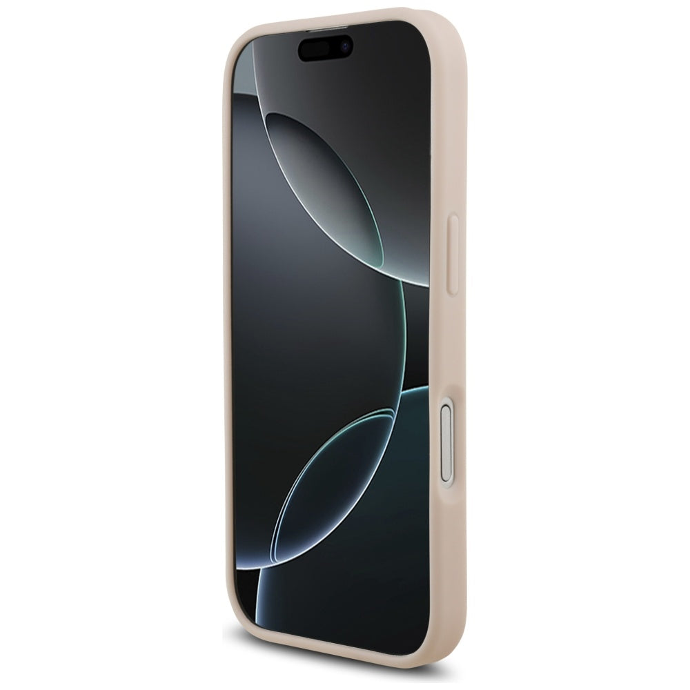 Pouzdro pro Apple iPhone 17, Guess, 4G Grained Big and Classic Logo, Růžové
