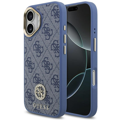 Pouzdro pro Apple iPhone 17, Guess, 4G Strass Logo, Modrá