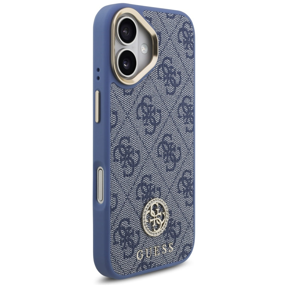 Pouzdro pro Apple iPhone 17, Guess, 4G Strass Logo, Modrá