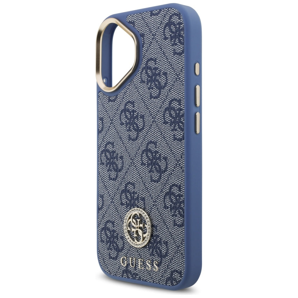 Pouzdro pro Apple iPhone 17, Guess, 4G Strass Logo, Modrá