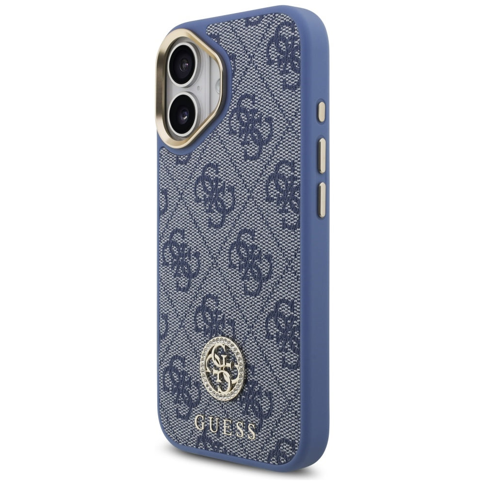 Pouzdro pro Apple iPhone 17, Guess, 4G Strass Logo, Modrá