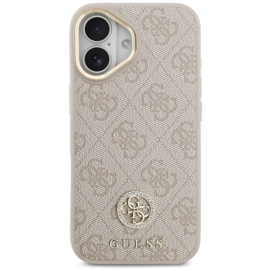 Pouzdro pro Apple iPhone 17, Guess, 4G Strass Logo and Big Strap, Růžové