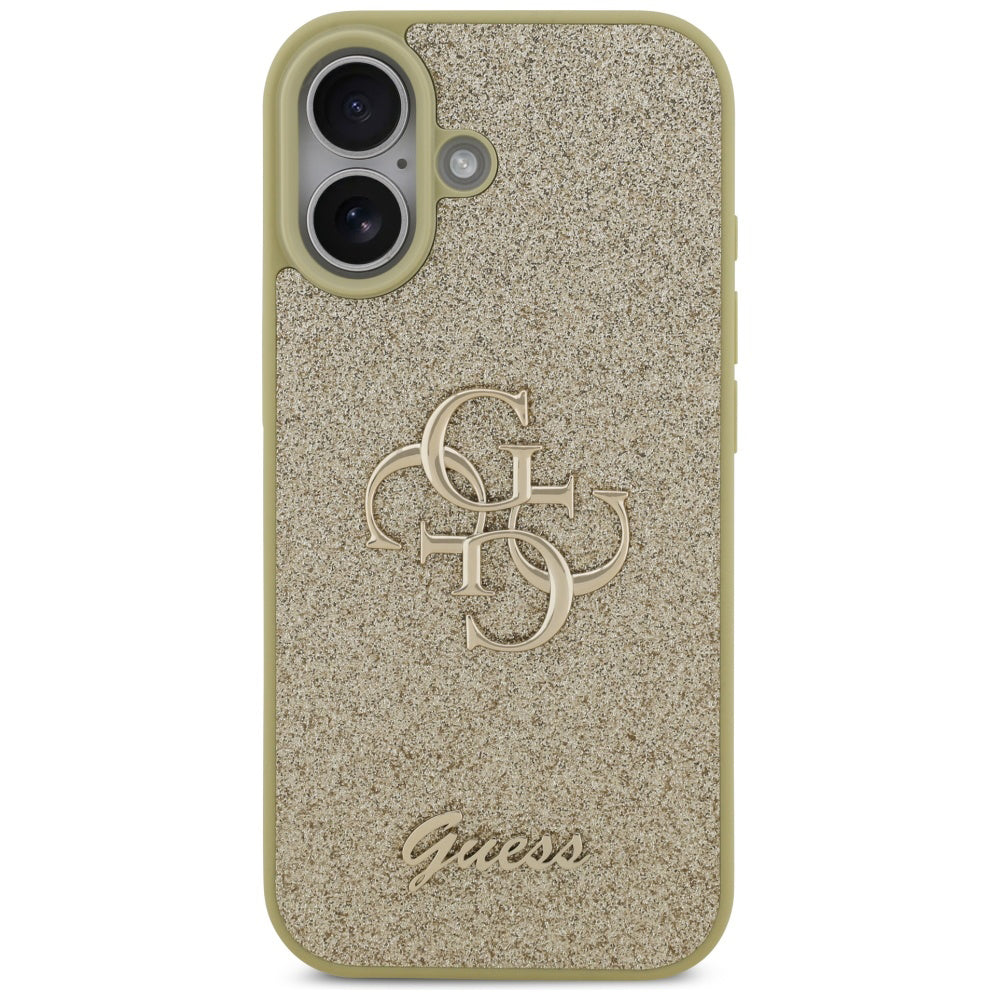 Pouzdro pro Apple iPhone 17, Guess, Fixed Glitter Big 4G, Zlaté