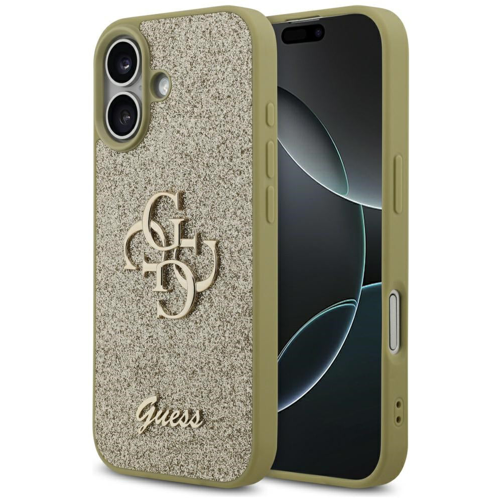 Pouzdro pro Apple iPhone 17, Guess, Fixed Glitter Big 4G, Zlaté