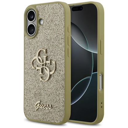 Pouzdro pro Apple iPhone 17, Guess, Fixed Glitter Big 4G, Zlaté