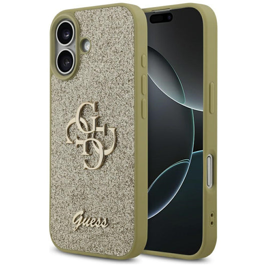 Pouzdro pro Apple iPhone 17, Guess, Fixed Glitter Big 4G, Zlaté