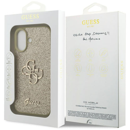 Pouzdro pro Apple iPhone 17, Guess, Fixed Glitter Big 4G, Zlaté