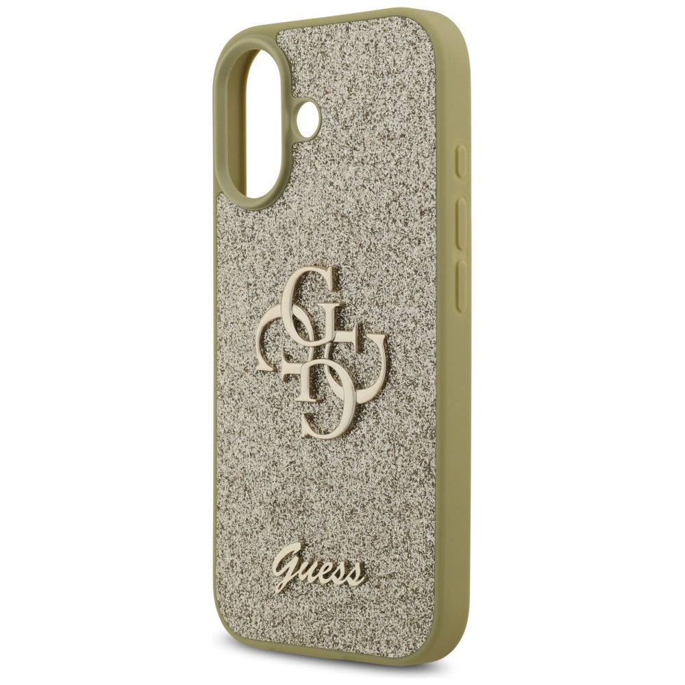 Pouzdro pro Apple iPhone 17, Guess, Fixed Glitter Big 4G, Zlaté