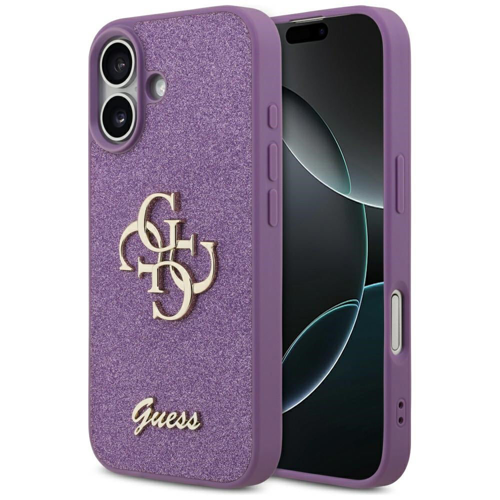 Pouzdro pro Apple iPhone 17, Guess, Fixed Glitter Big 4G, Fialové