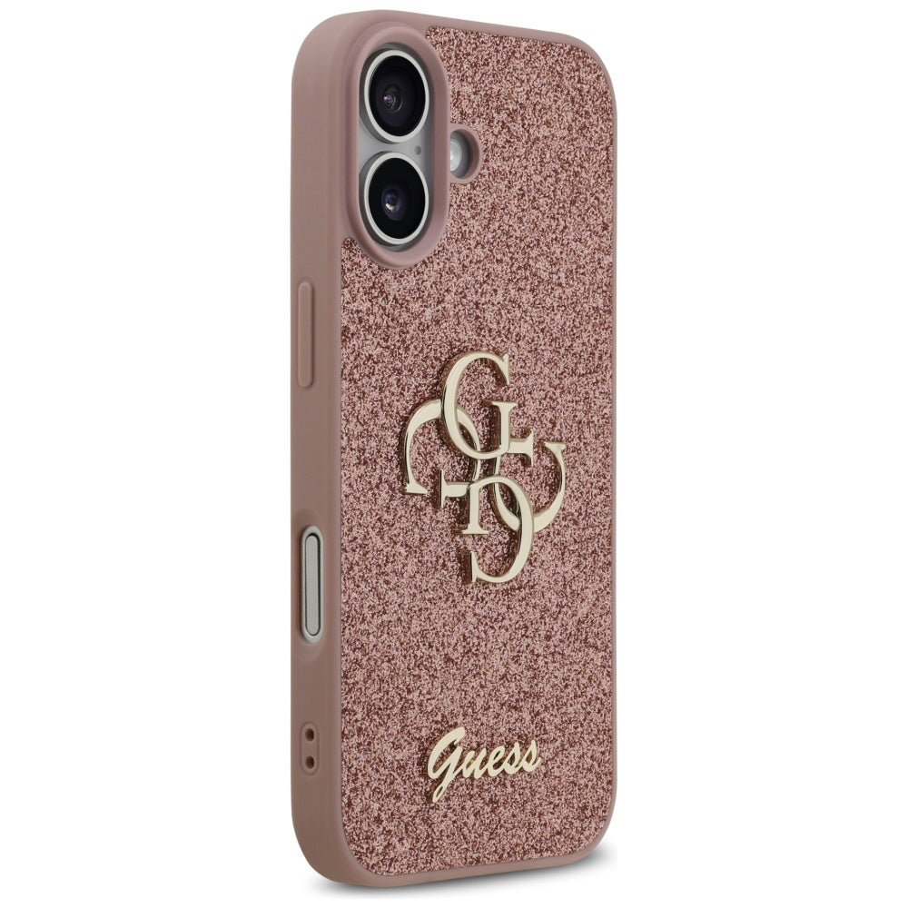 Pouzdro pro Apple iPhone 17, Guess, Fixed Glitter Big 4G, Růžové