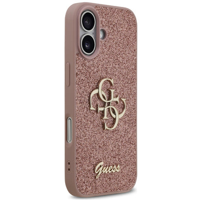 Pouzdro pro Apple iPhone 17, Guess, Fixed Glitter Big 4G, Růžové