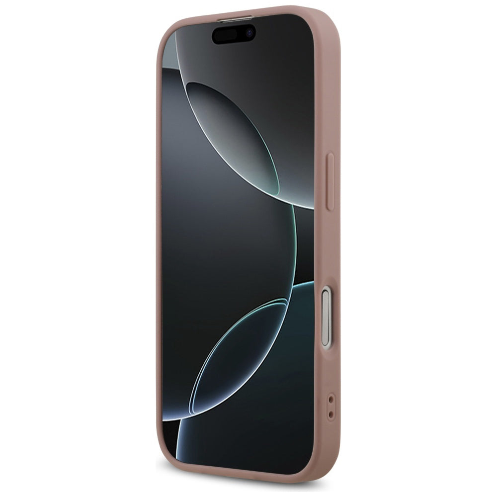 Pouzdro pro Apple iPhone 17, Guess, Fixed Glitter Big 4G, Růžové