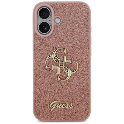 Pouzdro pro Apple iPhone 17, Guess, Fixed Glitter Big 4G, Růžové