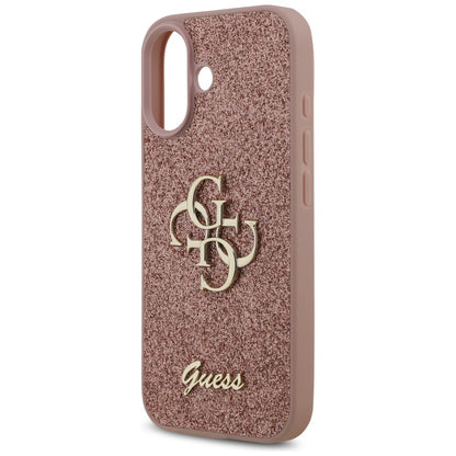 Pouzdro pro Apple iPhone 17, Guess, Fixed Glitter Big 4G, Růžové