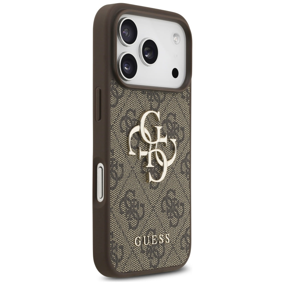 Pouzdro pro Apple iPhone 17 Pro, Guess, 4G Classic Logo with Pearl Strap, hnědá