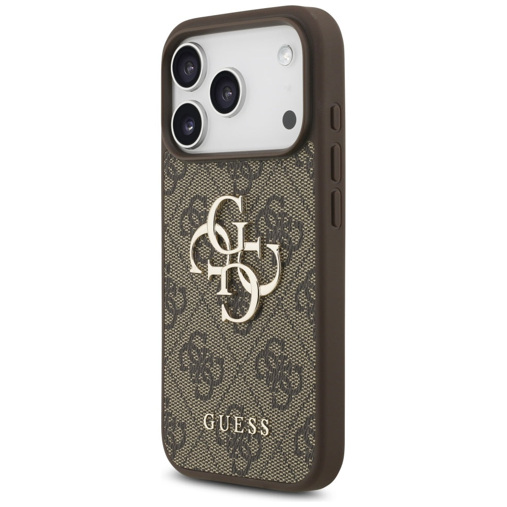 Pouzdro pro Apple iPhone 17 Pro, Guess, 4G Classic Logo with Pearl Strap, hnědá