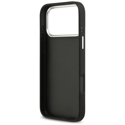Pouzdro pro Apple iPhone 17 Pro, Guess, 4G Grained Big and Classic Logo, Černé Stříbrné