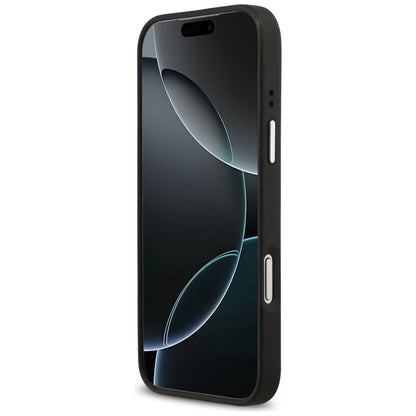 Pouzdro pro Apple iPhone 17 Pro, Guess, 4G Grained Big and Classic Logo, Černé Stříbrné