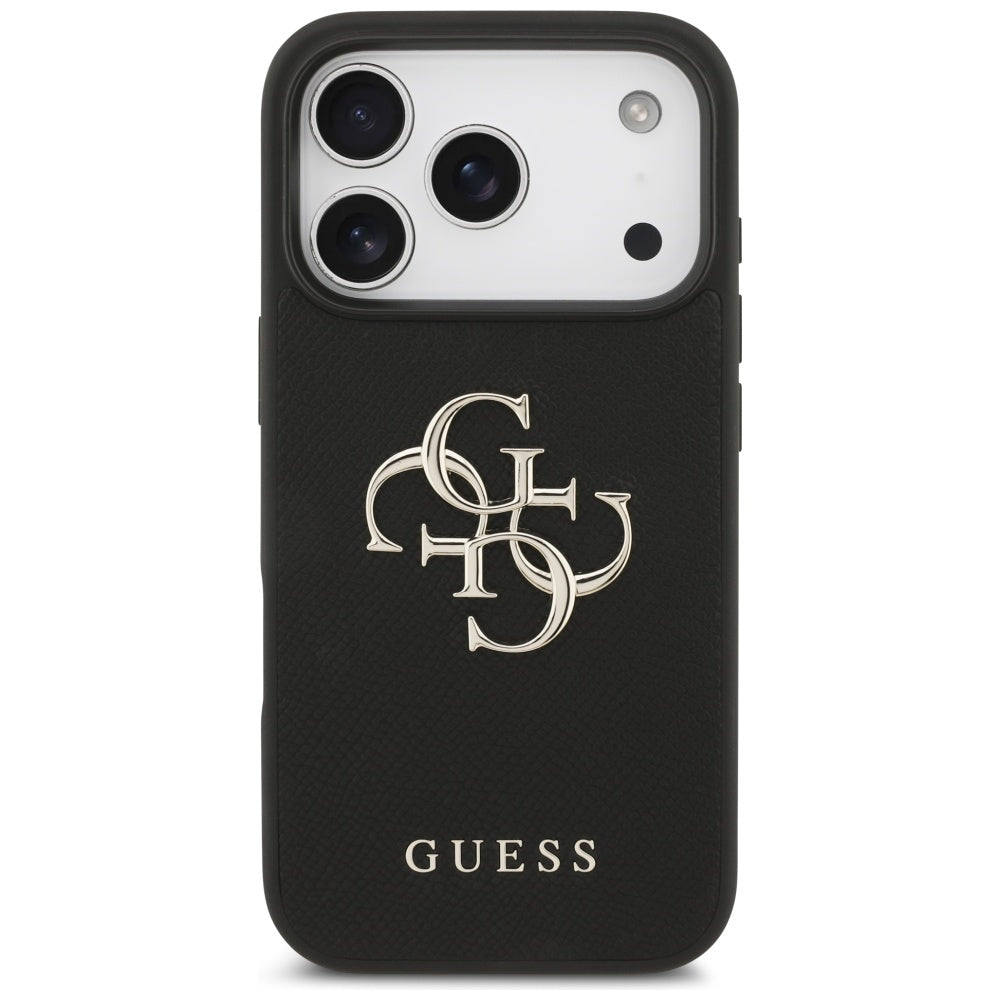 Pouzdro pro Apple iPhone 17 Pro, Guess, 4G Grained Big and Classic Logo, Černá