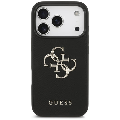 Pouzdro pro Apple iPhone 17 Pro, Guess, 4G Grained Big and Classic Logo, Černá