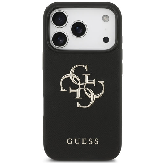 Pouzdro pro Apple iPhone 17 Pro, Guess, 4G Grained Big and Classic Logo, Černá