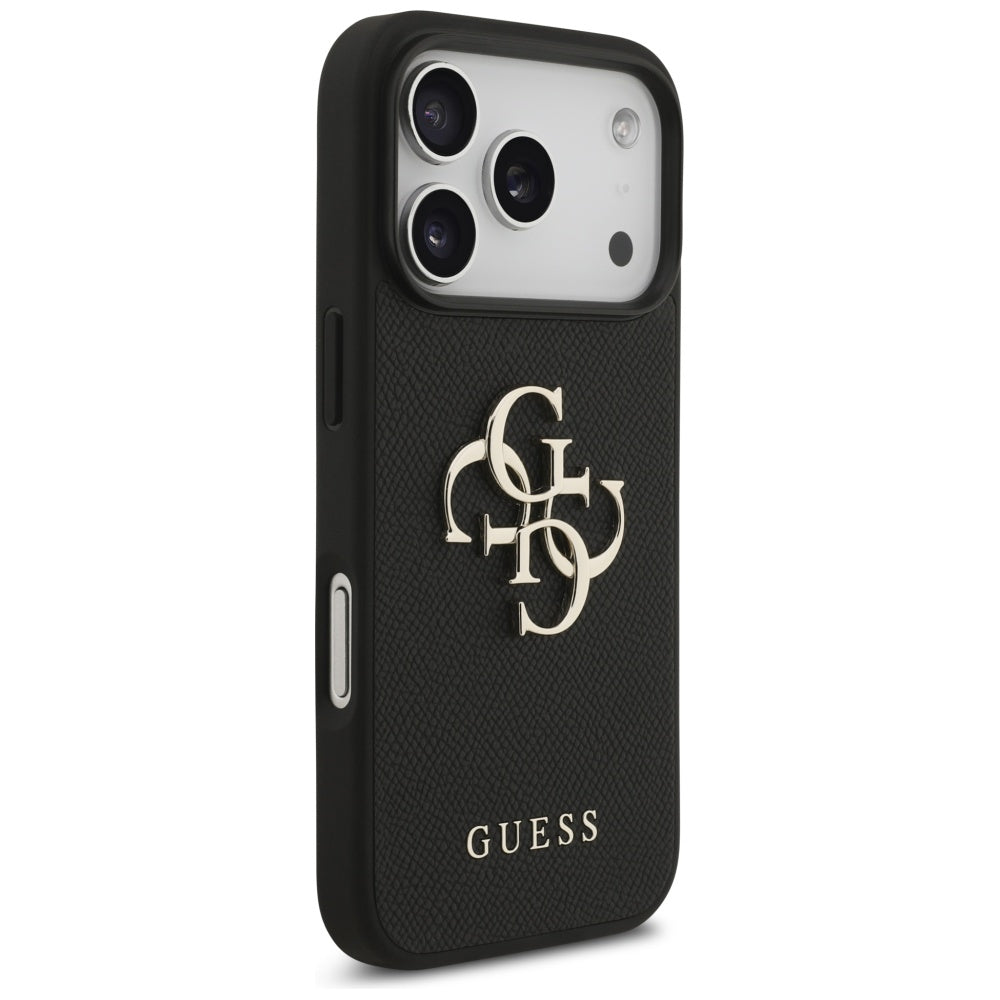 Pouzdro pro Apple iPhone 17 Pro, Guess, 4G Grained Big and Classic Logo, Černá