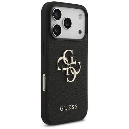 Pouzdro pro Apple iPhone 17 Pro, Guess, 4G Grained Big and Classic Logo, Černá