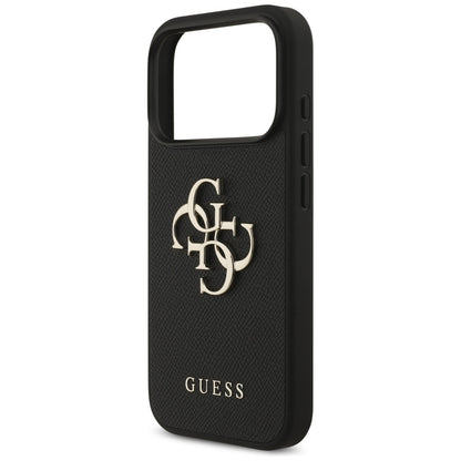 Pouzdro pro Apple iPhone 17 Pro, Guess, 4G Grained Big and Classic Logo, Černá