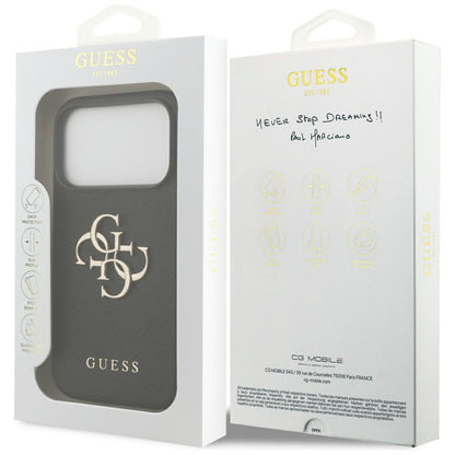 Pouzdro pro Apple iPhone 17 Pro, Guess, 4G Grained Big and Classic Logo, Černá