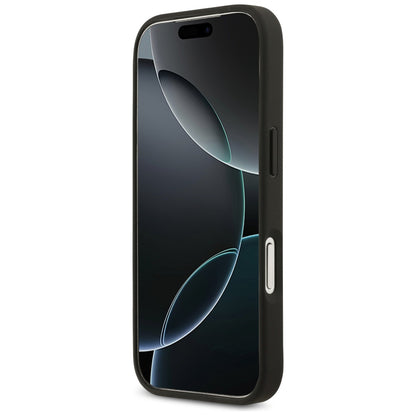 Pouzdro pro Apple iPhone 17 Pro, Guess, 4G Grained Roses Big Logo, Černá