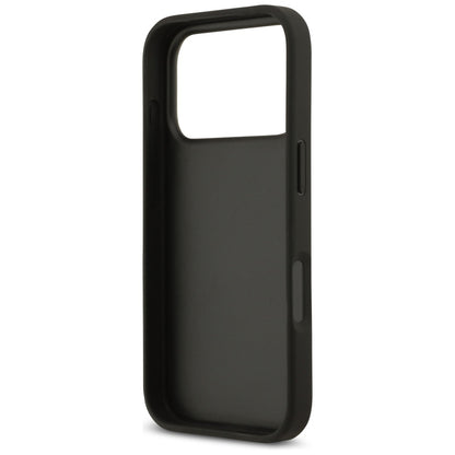 Pouzdro pro Apple iPhone 17 Pro, Guess, 4G Grained Roses Big Logo, Černá