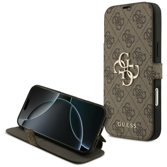 Pouzdro pro Apple iPhone 17 Pro, Guess, 4G Metal Logo, Hnědá