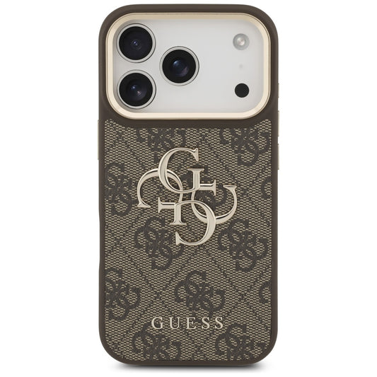 Pouzdro pro Apple iPhone 17 Pro, Guess, Big 4G Classic Logo with Big Strap, hnědá