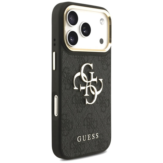 Pouzdro pro Apple iPhone 17 Pro, Guess, Big 4G Classic Logo with Big Strap, Černá