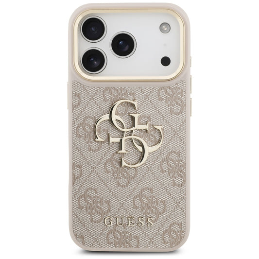 Pouzdro pro Apple iPhone 17 Pro, Guess, Big 4G Classic Logo with Big Strap, Růžové