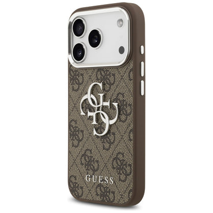 Pouzdro pro Apple iPhone 17 Pro, Guess, Big 4G Logo Classic, Stříbrně hnědé