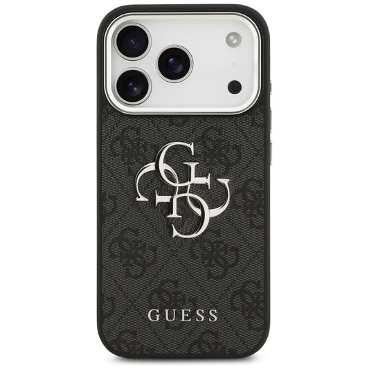 Pouzdro pro Apple iPhone 17 Pro, Guess, Big 4G Logo Classic, Černé Stříbrné