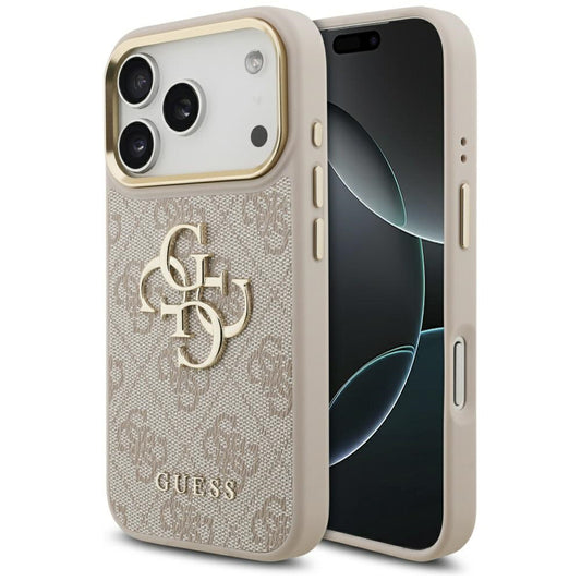 Pouzdro pro Apple iPhone 17 Pro, Guess, Big 4G Logo Classic, Růžové Zlato